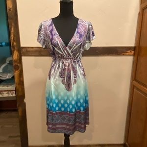 Blue and purple silky dress